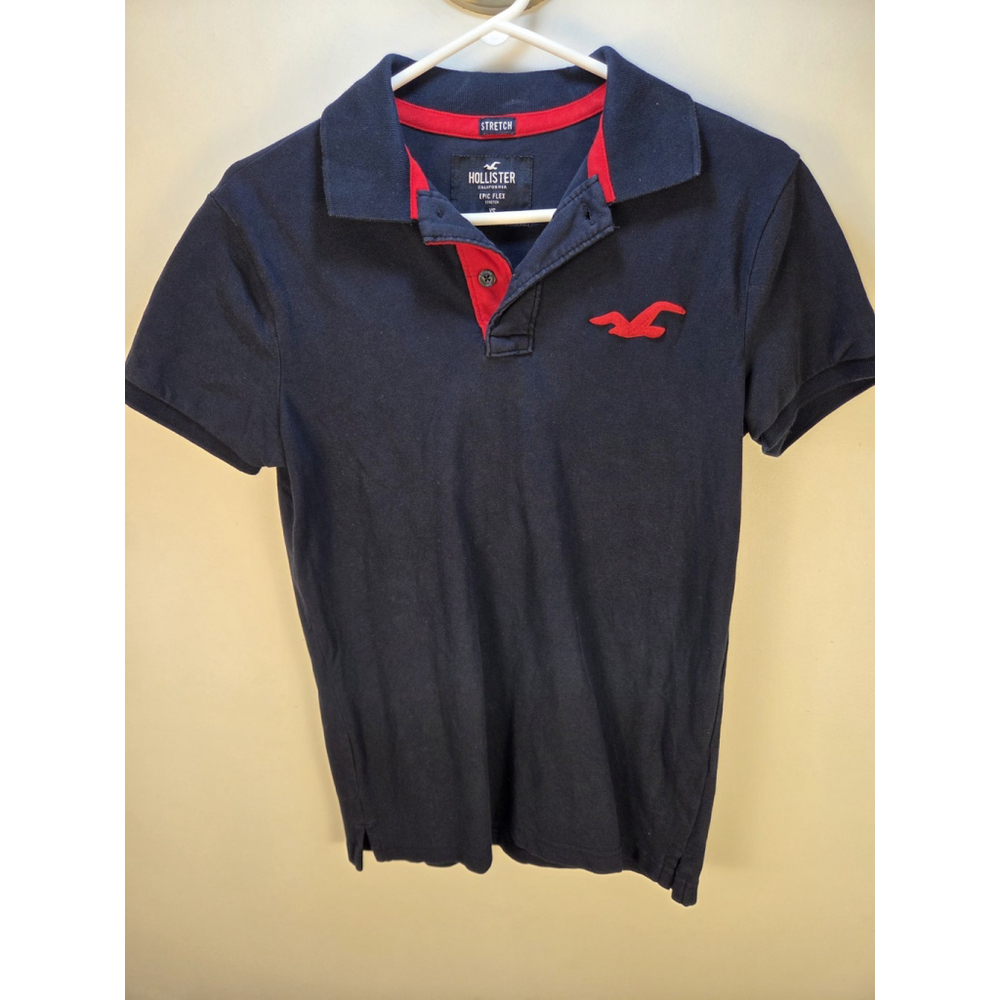 Hollister California Men Polo Shorts Sleeves Epic Flex Stretch Marine XS